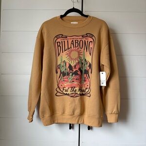 Billabong Tan/mustard Graphic Crewneck Sweater